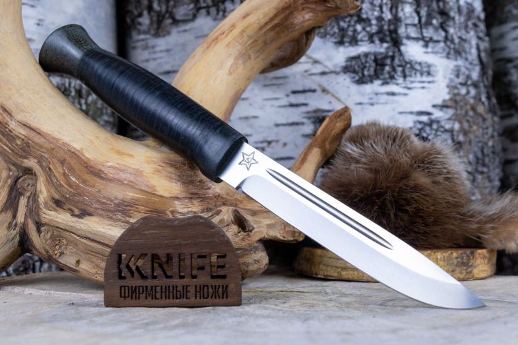 Нож "Финка-3" 110х18М-ШД Наборная Кожа от Златоуст АиР фото 1 &mdash; Kknife
