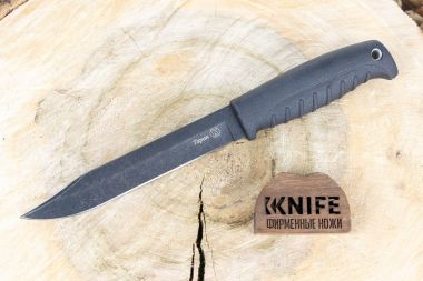 Нож "Таран" Сталь AUS-8 Черный Stonewash Elastron от ПП Кизляр &mdash; Kknife