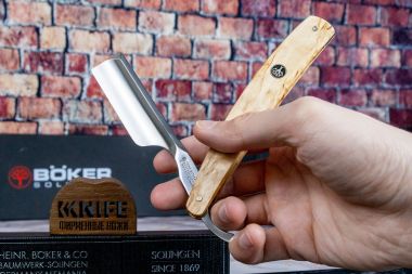 Опасная бритва "The Celebrated Curly Birch 6/8" Carbon Steel Карельская Береза 140535 от Boker Manufaktur Solingen &mdash; Kknife