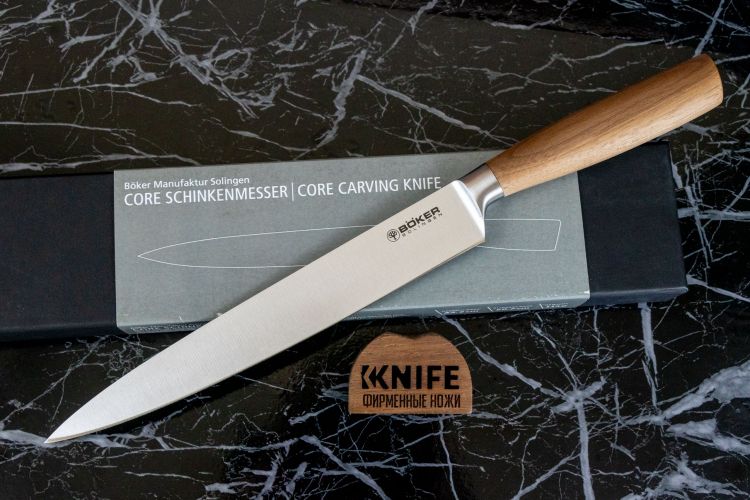 Нож кухонный для тонкой нарезки "Carving Knife" X50CrMoV15 Walnut 130760 от Boker Manufaktur Solingen фото 1 &mdash; Kknife