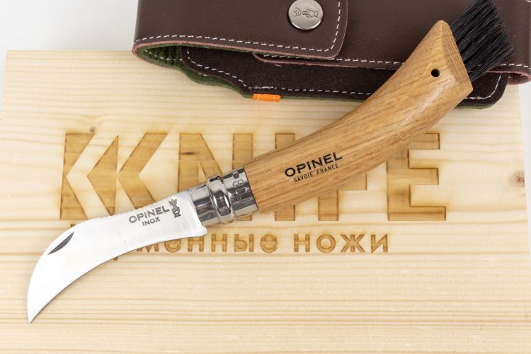 Нож №8 "Грибника" с чехлом Sandvik 12С27 Дуб 001327 от Opinel фото 1 &mdash; Kknife