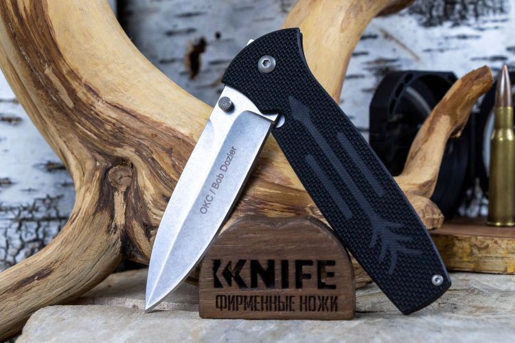 Нож "Dozier Arrow" D2 Stonewash Black G-10 9100 от Ontario Knife Co. фото 1 &mdash; Kknife