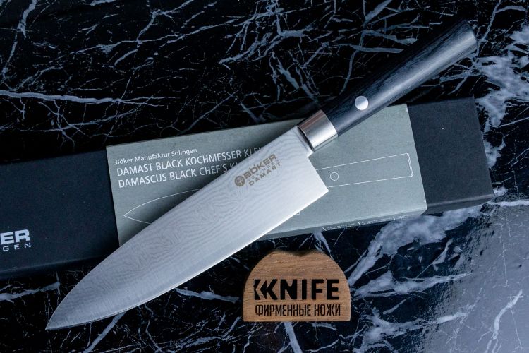 Поварской Шеф-Нож "Kochmesser Klein" Damascus Pakka Wood 130419DAM от Boker Manufaktur Solingen фото 1 &mdash; Kknife