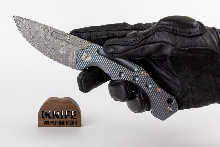 Нож "Desert Fox" Blue Titanium Damasteel by Boris Manasherov Fox Knives FX-521DLB фото 1 &mdash; Kknife