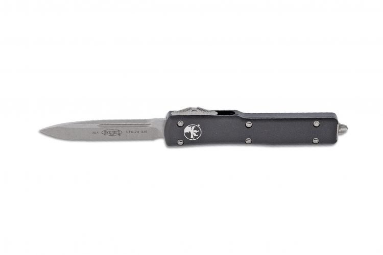 Нож "UTX-70 S/E Black Stonewash Standard" Bohler-Uddeholm M390 6061 T-6 Aluminium 148-10 от Microtech фото 1 &mdash; Kknife