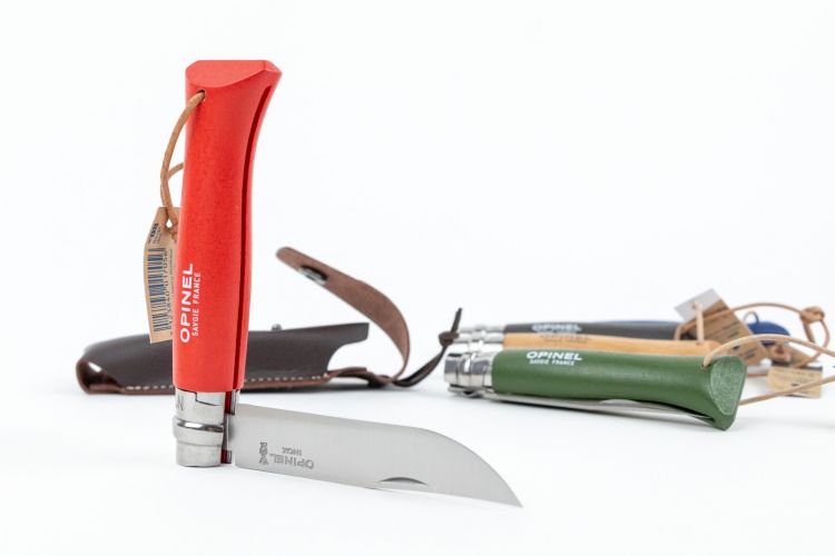Нож №8 "Trekking" с чехлом Sandvik 12С27 Бук Красный 001890 от Opinel фото 1 &mdash; Kknife